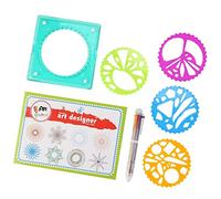 FILFEEL Modèle de Règle de Dessin en Spirale en Plastique coloré pour l'art des Enfants avec 5 Designs Uniques et Stylo - Créativité !