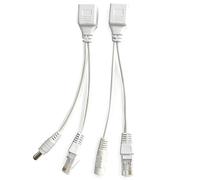 FILFEEL Paire d'injecteurs et Séparateurs PoE Passifs, Kit d'injecteur et Séparateur PoE 12V pour Appareils Blancs