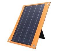 FILFEEL Panneau Solaire Polycristallin 16 W avec Support - + Double Sortie USB + DC pour Banques d'alimentation, Batteries 12 V et Appareils Extérieurs - Panneau Solaire Portable pour Camping,