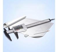 FILFEEL Pied à Coulisse Numérique avec Grand écran LCD pour les Mesures à l'intérieur, à l'extérieur, en Profondeur et en Marches (SILVER)