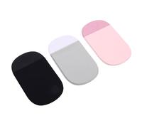 FILFEEL Pochette 3pcs Support Auto-Adhésif pour Ordinateur Portable - Sac de Rangement Ovale en PU Extensible pour Disque Dur Clé USB - Argent Roseate