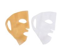 FILFEEL Porte-couvercle de Masque Facial en Silicone, Réutilisable, Doux et Confortable, pour Soins de la Peau, Routine de beauté, or Blanc, 2 Pièces