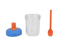 FILFEEL Pot d'avoine de Nuit avec Cuillère Intégrée et Poignée en Silicone - Récipient Alimentaire en Verre Borosilicate Résistant pour Flocons d'avoine, Yaourt, Salade, - Pot de Préparation de