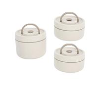 FILFEEL Récipient à Déjeuner Isotherme en Acier Inoxydable 304 avec Couvercle étanche et Sac Thermique - Boîte à Ronde Portable pour le Travail et l'école (3 boîtes)