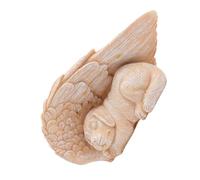 FILFEEL Statue Commémorative d'ange de Chien à Lumière LED avec Ailes, Sculpture Réaliste pour Animaux de Compagnie pour Les Amoureux des Chiens Endormis, éternel d'amour et