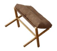 FILFEEL Tabouret de vanité, Tabouret de Pied Ottoman avec Coussin Doux X Jambe pour Le Bureau de la Chambre à Coucher (Brown)