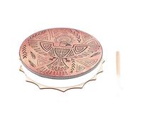 FILFEEL Tambour Chaman, Instrument de Percussion Rond en Cuir et Bois fabriqué à la Main de Couleur Vintage avec Baguette de Tambour, pour la Thérapie Sonore, la Méditation, la Guérison (BROWN)