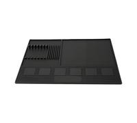 FILFEEL Tapis de Barbier Magnétique, 6 Aimants Puissants Intégrés pour Tondeuses, Fentes pour Peigne à Ciseaux, Antidérapant, Résistant à la Chaleur, Résistant à L'eau avec Texturée (Grande taille)