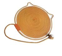 FILFEEL Tapis de Chat de Dessin animé tissé à la Main avec - Tapis à Gratter pour Chat en Fil de Coton pour Chats et Chatons, Confortable et Résistant aux Rayures, Rouge (Café)