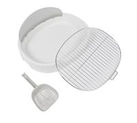 FILFEEL Toilettes de Dressage pour Chiens avec Protection, Support de Tapis de Pipi Portable pour Chiens de Petite et Moyenne Taille, Bac à Litière pour Chien à Déflecteur Facile (White)