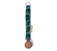Filibabba® Schnullerkette aus Bio-Baumwolle und Holz | 21 cm | Schnullerkette für Jungen und Mädchen | Nickel-freie Metalclips | Mit Silikonring zum Befestigen | Dänisches Design (Night)**