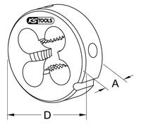 KS Tools 331.0638 - Filière 25 x 9 mm - M10 x 1.5 du coffret 331.0632 - En acier