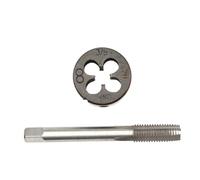 Filière de filetage machine à droite, Lot de 2 tarauds et filières for tuyaux HSS 6542 à droite, tarauds for machines à cannelure droite BSF 3/8"-20 for filetage de pièces d'outils de travail