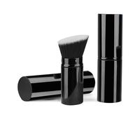 Fililogor Pinceau de maquillage rétractable, pinceau Kabuki pour fond de teint, pinceau de maquillage portable pour application de fond de teint (L, noir)