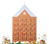 Fillable Pocket Canvas Advent | 24 Pockets Christmas Ornaments | Fabric Wall-Mounted Christmass Countdown Calendar for Holiday Seasonal Halloween Thanksgiving Easter Decoration