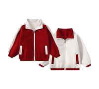 Fille 2024 Design Sens de Veste réversible Manteau Broche Femme Vintage, rouge, 6-7 ans