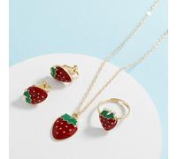 Fille 4 pièces Set de bijoux fraise Avertissement : Ce produit contient une pointe tranchante fonctionnelle. Il n'est pas destiné à être utilisé par des enfants de moins de 8 ans.Taille UniqueFruits &