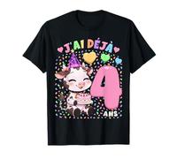 Fille 4e Anniversaire Cadeau J'Ai Déjà 4 Ans Vache T-Shirt