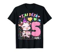 Fille 5e Anniversaire Cadeau J'Ai Déjà 5 Ans Vache T-Shirt