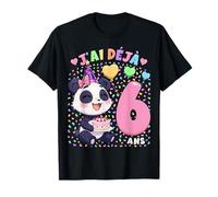 Fille 6e Anniversaire Cadeau 6 Ans Panda T-Shirt
