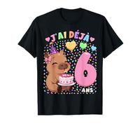 Fille 6e Anniversaire Cadeau J'Ai Déjà 6 Ans Capybara T-Shirt