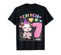 Fille 7e Anniversaire Cadeau J'Ai Déjà 7 Ans Vache T-Shirt
