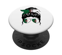 Fille algérienne Drapeau Algérie Fière Algérie Femme algérienne PopSockets PopGrip Adhésif