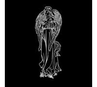 fille ange avec un oiseau dans ses bras et dessin Stickers gravés 48x129.8cm Décoration de carrosserie Blanc