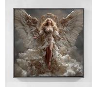 Fille ange Diamond Painting Adulte, 5D Diamond Painting Aile Peinture Diamant Adulte Enfant Bricolage Cristal Strass Point de Croix Broderie Diamant Kit Complet Pour Décoration Murale 70x70cm tg8-12k