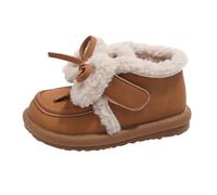 Fille Argenté Bout Renforcé Bottes Shoes Plus Velvet Warm Versatile Short Boots Girls Soft Bottom Non Boots Bottines Tennis Fille (Khaki, 24 Toddler)