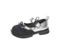 Fille Argenté Bout Souple Shoes for Middle and Large Children Girls Soft Sole Children's Black Performance Shoes Fille Violet Confortable (Silver, 27 Little Child)