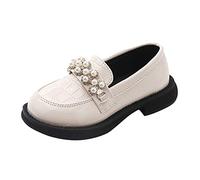 Fille Argenté Orteils Séparés Bottes filles chaussures en cuir semelle épaisse chaussures habillées antidérapantes sans lacet confortable perle couleur unie Fille Argent (Beige, 31.5 Little Child)