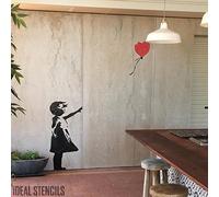 fille au ballon de Banksy XL taille réelle paroi murale pochoir - GIRL 112CM HIGH