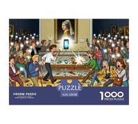 Fille avec Boucle d'oreille de Perle Puzzle en Bois Imperméable Puzzles De 1000 Pièces pour Adultes Coloré Jeux De Stimulants