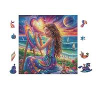 Fille avec Palette 100 Pièces Puzzle Expert Confirmé en Carton sans Déformation Très Difficile Décoration Murale Collection Cadeau Fête des Pères Premium 28x28cm
