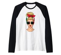 Fille Blonde Italienne Pride avec Lunettes de Soleil Manche Raglan