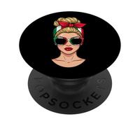 Fille Blonde Italienne Pride avec Lunettes de Soleil PopSockets PopGrip Adhésif