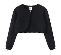 Fille Boléro Manche Longue Gilets Coton Filles Bolerose Court de Base Festive Enfant Cardigan pour Robe de Soirée de Mariage Cardigan Bolero Shrug pour Filles en Tricoté 13-14 Ans