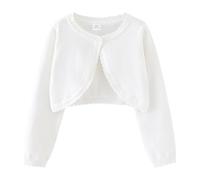 Fille Boléro Manche Longue Gilets Coton Filles Bolerose Court de Base Festive Enfant Cardigan pour Robe de Soirée de Mariage Cardigan Bolero Shrug pour Filles en Tricoté 1-2 Ans