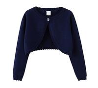 Fille Boléro Manche Longue Gilets Coton Filles Bolerose Court de Base Festive Enfant Cardigan pour Robe de Soirée de Mariage Cardigan Bolero Shrug pour Filles en Tricoté 11-12 Ans