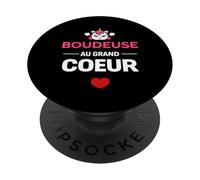 Fille Boudeuse au Grand cœur Femme drôle Humour Boudeuse PopSockets PopGrip Adhésif