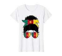Fille Camerounaise Drapeau Cameroun Fière Camerounaise Femme T-Shirt