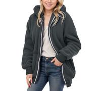 Fille Casual Bloc de Couleur Sweatshirt Fermeture Éclair Sweat à Capuche Ample Blouse Chaud Manteau Hiver Top Blouse Mince Casual Solide Doux Top Coat Manches Longues Sweat-shirt à Capuche Top Veste