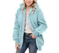 Fille Casual Bloc de Couleur Sweatshirt Fermeture Éclair Sweat à Capuche Ample Blouse Chaud Manteau Hiver Top Blouse Mince Casual Solide Doux Top Coat Manches Longues Sweat-shirt à Capuche Top Veste