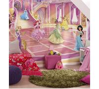 Fille Chambre Princesses Papier Peint Mural Disney Rouge-Rose Décor Ariel Tiana