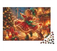 Fille Chat Cheminée 1000 Pièces Mini Puzzle pour Adultes Décoration | 38x26cm Carton Amateurs De Puzzles Détente Puzzle Intellectuel Cadeau D'anniversaire Décor De Salon
