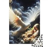 Fille Colombe 1000 Pièces Puzzle pour Adultes Jeu Stimulant Puzzle Anti-Stress Cultiver l'esprit D'équipe pour Décorations Familiales 500pcs (52x38cm)