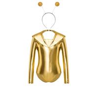Fille Costume Alien Cosmonaute D'Astronaute Combinaison Spatiale | Métallique Brillant,Ajusté,Halloween,Séance D'Entraînement,Ballet,Gymnastique Danse,Performance Scène,Patinage Artistique