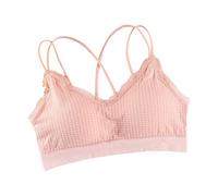 Fille Coton Culotte Soutien-Gorge Ado Fille Biscuits Amovibles Bretelle Spaghetti Soutien-Gorge de Sport d'Entraînement Crop pour Multicolore(One Size)