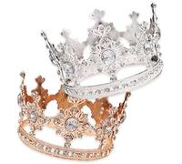 Fille Crown, Tiara for Women, Décoration de Gâteau Couronne,2PCS Couronne Gâteau Toppers Or Rose Couronne Cupcake Toppers Petite Couronne,Thème Décoration de Fête Fournitures